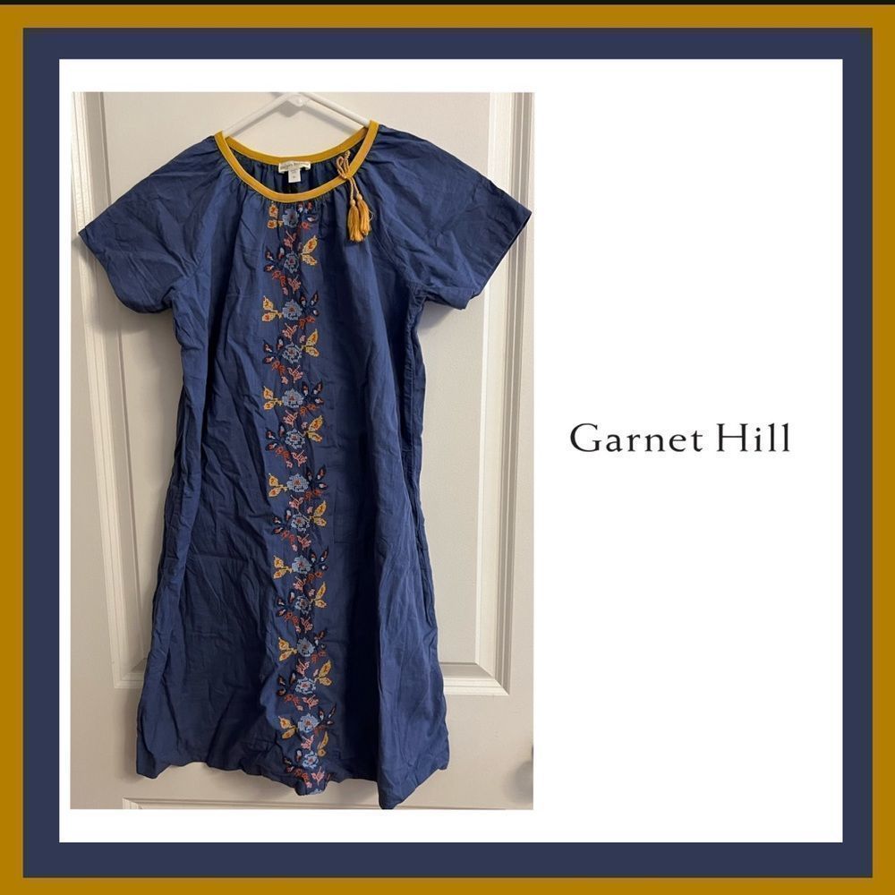 Garnet Hill Kids Embroidered Fully Lined Dress Size 8